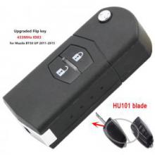 Upgraded Flip Remote Car Key Fob 2 Button 433MHz ID83 for Mazda BT50 UP 2011-2015 Uncut HU101 Blade