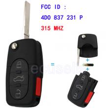 Folding Remote Key 3+1 Button For Audi 315Mhz With ID48 Chip 4D0 837 231 P