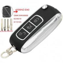 Upgraded Flip Remote Car Key Fob 2 Button 433MHz ID40 for Opel Corsa C Meriva A Tigra B TWIN TOP 5WK48668