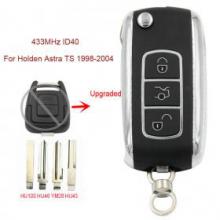 Upgraded Flip Remote Car Key Fob 2 Button 433MHz ID40 for Opel Holden Astra TS 1998-2004