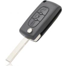 3 Buttons Remote Key Shell (Blade with Groove) for Peugeot (with Battery Holder & Lights key)