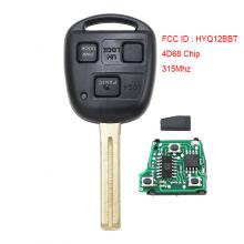 3 Button Remote Key Fob 4D68 Chip for Lexus RX350 ES330 RX330 RX400h FCC: HYQ12BBT