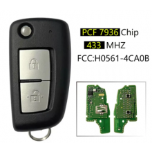 ORIGINAL Key for N-issan Frequency 433 MHz Transponder PCF 7936 HITAG 2 ID46 Part No H0561-4CA0B TWB1G0076