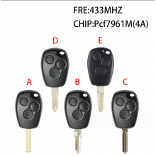3 Buttons ​PCF7961M 4A Chip 433MHz Remote Car Key Fob For Renault Trafic Sandero Logan Symbol Dacia Duster Logan Sandero 2012-2016