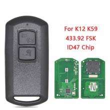 Motorcycle Remote Control Key For Honda 35111-K12-V91 35111-K59-T11 ID47 433MHz Replacement Smart Card