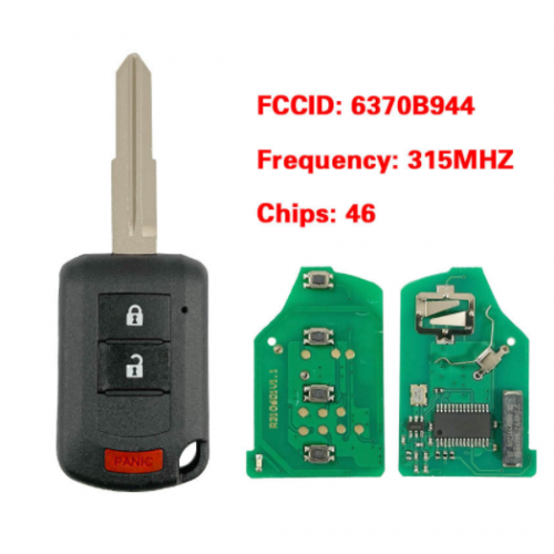 For Mitsubishi Outlander Sport 2016 2017 2018 2019 Lancer P/N: 6370B944 Remote Head Key 2+1 Button OUCJ166N 315MHz PCF7961