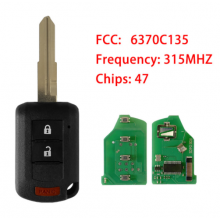 P/N: 6370C135 Remote Head Car Key 2+1 3 Buttons 315MHz ID47 Chip For Mitsubishi Eclipse 2018 2019 2020 2021 Fob OUCJ166N