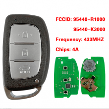 P/N: 95440-R1000/95440-K3000 3 Button Smart Remote Car Key for Hyundai HB20 2020+ 433Mhz 4A Chip ​