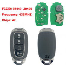 P/N: 95440-J9400  4 Buttons Smart Remote Key Fob ID47 Chip 433MHz for HYUNDAI KONA 2021 2022 2023 FCC ID: TQ8-FOB-4F43