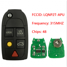 5 Buttons Flip Remote Car Key Fob 315MHz ID48 Chip for Volvo XC70 XC90 S60 S70 S80 V70 2004 2005 2006 2007 2008-2015 LQNP2T-APU