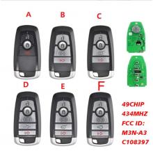 Smart Remote Key for Ford Mustang Expedition F-Series 2023-2024 FCC:M3N-A3C108397 434MHZ ID49 chip​