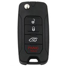 3+1 ButtonS Folding Remote Key FSK433.92MHz Megamos AES Chip For Jeep Renegade2015-2018 For Fiat 500 2016-2019 FCC ID: 2ADFTFI5AM433TX SIP22 Blade