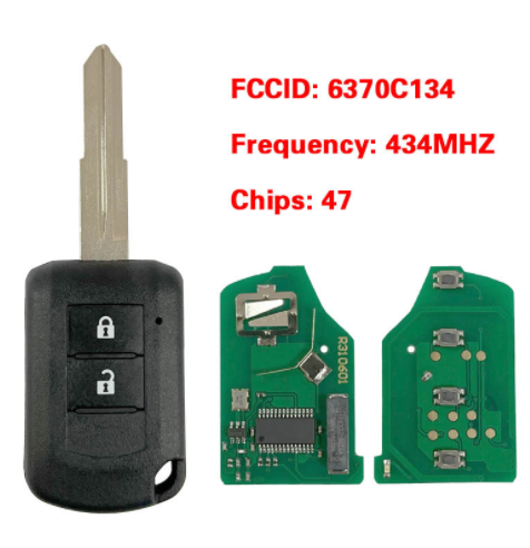 Remote Head key Fob 434MHz ID47 Chip 2 Button 6370C134 For Mitsubishi Eclipse Cross GK1W/2W/9W 2017 2018 2019 2020