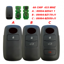 Smart Key For Toyota Raize Rocky 2/3/4 button 433mhz 4A Chip