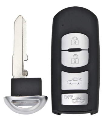 4 Buttons Smart Remote Car Key Fob 433MHz with 49 Chip for Mazda (Mitsubishi System) 6 3 MX-5 CX-3 CX-5 CX-7, SKE13E-01