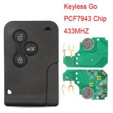 Keyless Go 433MHz PCF7943 ID46 Smart Key Card For Renault Megane II Scenic II Grand Scenic II 2003-2008 3 Buttons