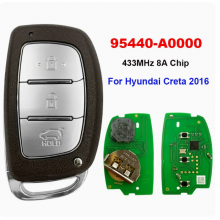 PN :95440-A0000 3 Buttons Smart Key Remote For Hyundai Creta 2016 433MHz 8A chip