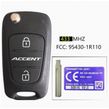 P/N: 95430-1R110 OEM 3 Buttons Remote Key Fob 433MHz ID46 for Hyundai Accent 2010-2014