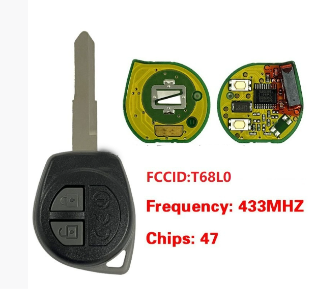 2 Buttons Remote Control Key Fob  FSK 433.92MHz ID46 7961AT Chip for Suzuki Board: T68L0
