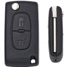 Key Shell Blade NO Groove for Citroen Remote 2 Buttons (NO battery holder)
